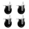 Service Caster 5 Inch Phenolic Swivel 34 Inch Threaded Stem Caster Set with Total Lock Brake SCC-TSTTL20S514-PHS-34212-4 - alternate 1